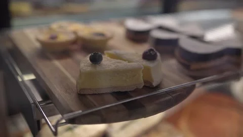 Cake Sweets Bakery Cafe Food Up Close Stock Footage 181014414