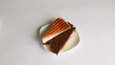 Cake, sweets on a white background. Good morning. Stock Footage 132191480