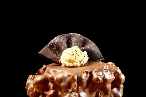 The cake on the table. Black background Stock Photos