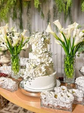 Cake table at an elegant event Stock Photos