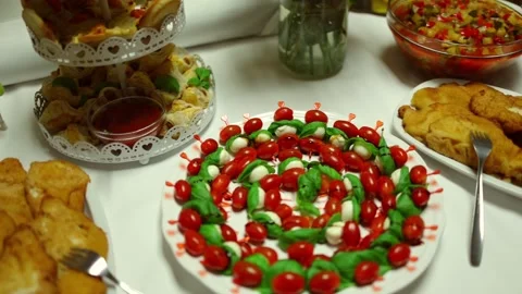 Cake on a table Stock Footage 268047870