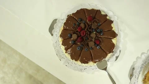 Cake on a table Stock Footage 268047944