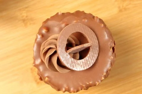 The cake on the table. The view from the top Stock Photos