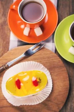 Cake with tea Stock Photos