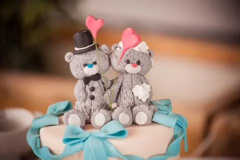 Cake with teddy bears Stock Photos