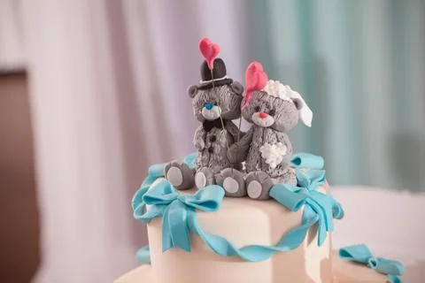 Cake with teddy bears Stock Photos