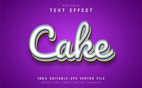 Cake text effect editable Stock Illustration