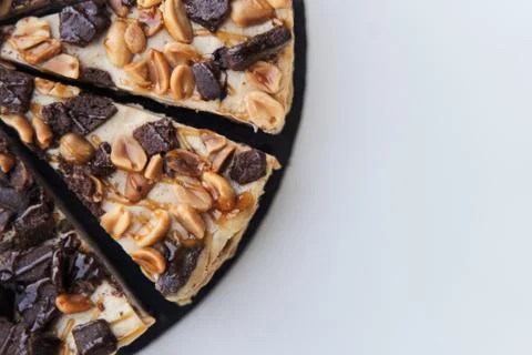 Cake top view on a white background. Stock Photos