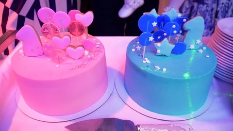 Cake for twins Stock Footage 101717587