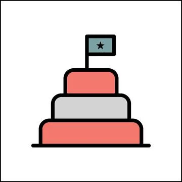 Cake USA flag icon. Simple color with outline vector elements of America icons イラスト素材