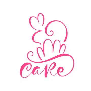 Cake vector calligraphic text with logo. Sweet cupcake with cream, vintage de Stock Illustration