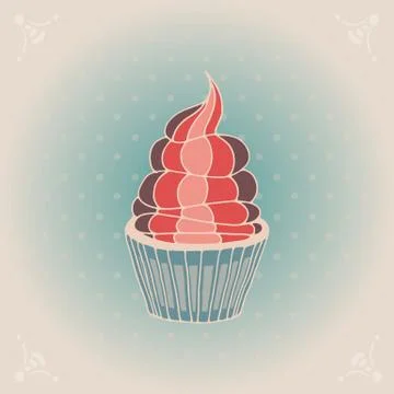Cake vector cupcake Stock Illustration