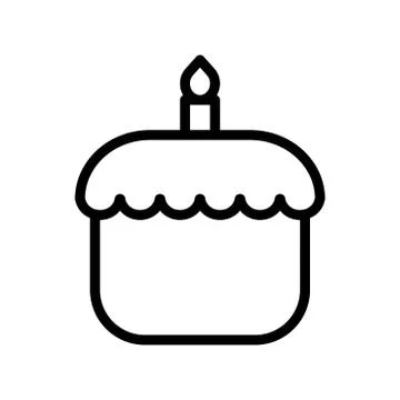 Cake vector, Easter line icon editable stroke Illustrazione stock