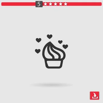 Cake vector icon Stock Illustration