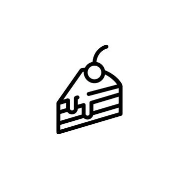 Cake vector icon line style Stock Illustration