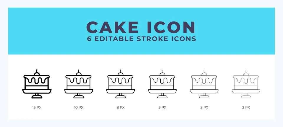 Cake vector icon for web and app. Editable stroke vector illustration イラスト素材