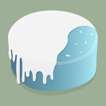 Cake vector illustration. The cake is blue with a white glazed filling Stock Illustration