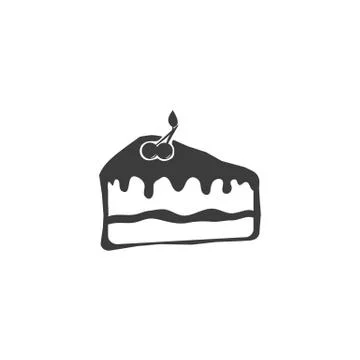 Cake Vector isolated on white background. Stock Illustration