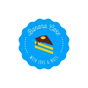 Cake vector logo in vintage style. Dessert  illustration. Bakery label design Stock Illustration