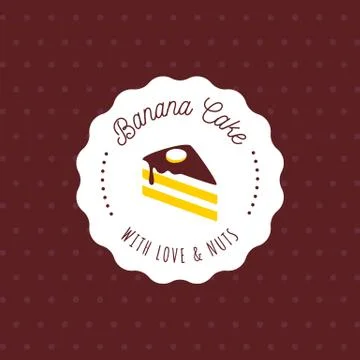 Cake vector logo in vintage style. Dessert  illustration. Bakery label design Stock-Illustration