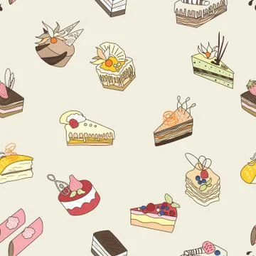 Cake vector pattern Stock Illustration