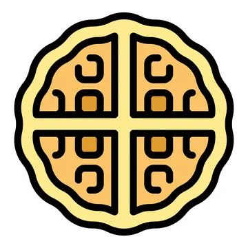 Cake waffle icon vector flat Stock Illustration