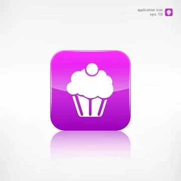 Cake web icon. Application button. Stock Illustration