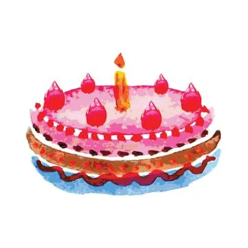 Cake on white background Stock Illustration