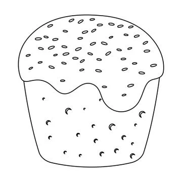 Cake with white fondant. Easter single icon in outline style vector symbol stock Illustrazione stock