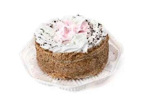 Cake on white Stock-Fotos