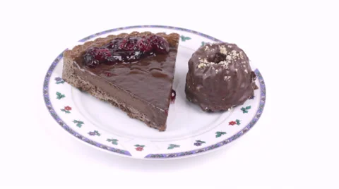 Cake on white rotating Stock Footage 36149532