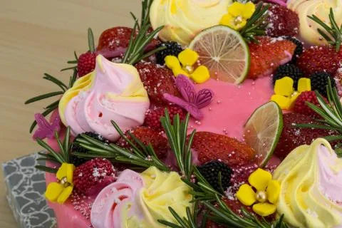 Cake woth meringue Stock Photos