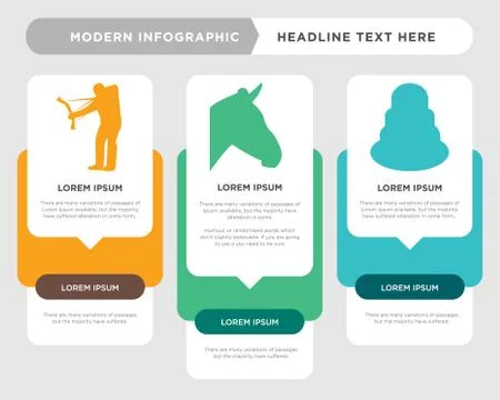 Cake, zebra head, bow hunter infographic Illustrazione stock