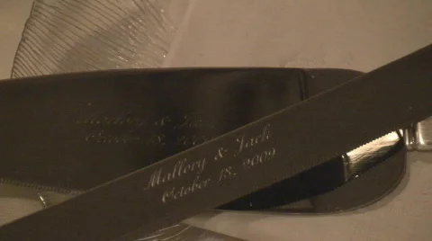 CakeKnife04 Stock Footage 558213