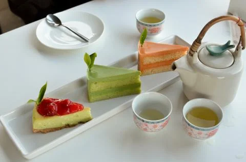 Cakes and Tea Stock Photos