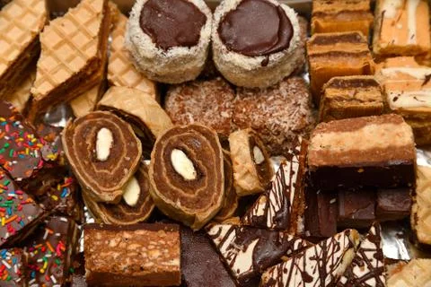 Cakes in the box Stock Photos