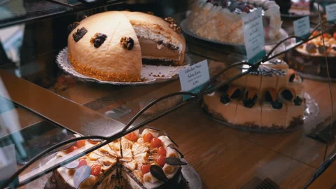 Cakes in a Cafe Showcase: View 4 Stock Footage 312007685