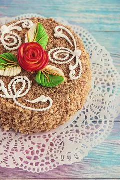 Cakes on color background Cake on gradient color background Copyright: xZo... Fotos de archivo