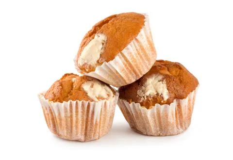 Cakes in cup isolated Stock Photos