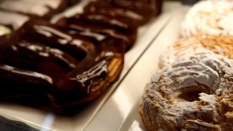 Cakes on display Video stock 94115811