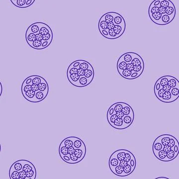 Cakes fish line seamless pattern Stock Illustration