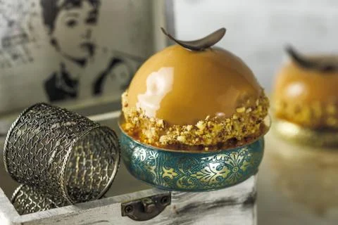 Cakes in the form of an apple on a background Stock Photos