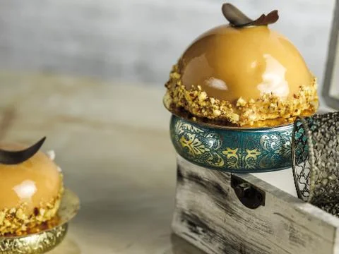 Cakes in the form of an apple Stock Photos