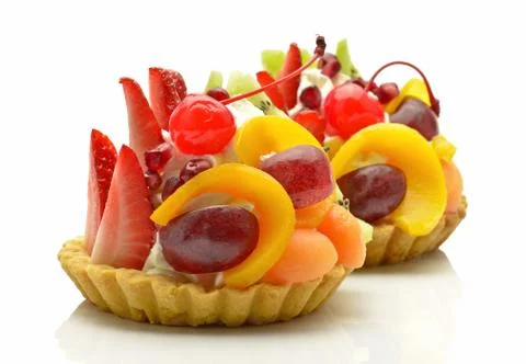Cakes with fruit Stock Photos