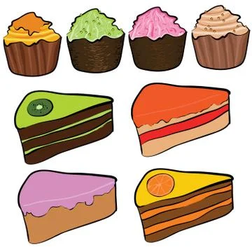 Cakes Stock Illustration