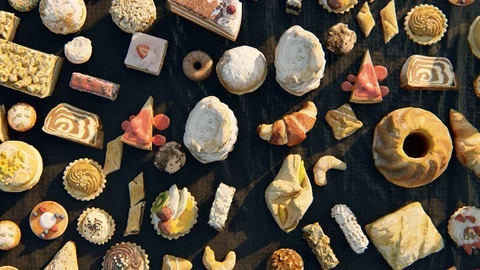 Cakes set 02 Stock Footage 122817259