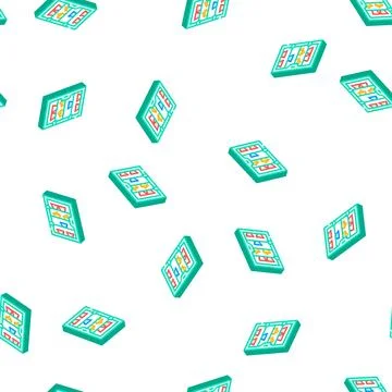 Cakes showcase isometric icon seamless pattern Stock Illustration