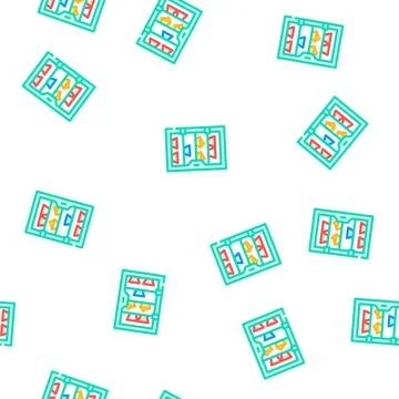 Cakes showcase vector seamless pattern Illustrazione stock