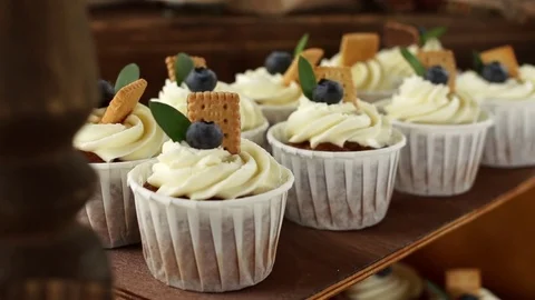 Cakes in slow motion Stock Footage 81987543