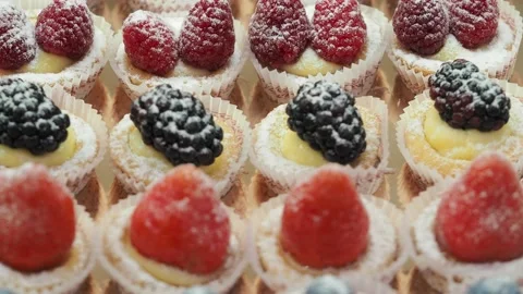 Cakes in the store window . Stock Footage 225687182